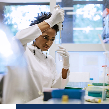 A researcher working in a lab.